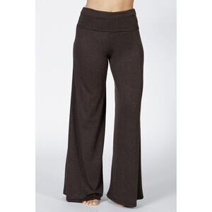 Chatoyant Wide Leg Palazzo Heather Knit Heather Brown Large